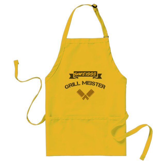  Personalized Custom Dad Grill Meister Pocket Adult Apron (Front)