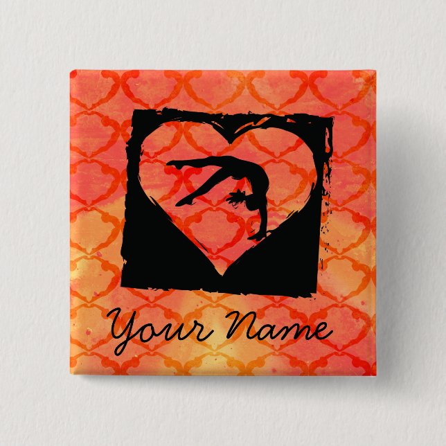Personalized Custom Dance Gymnastics Pinback Button (Front)
