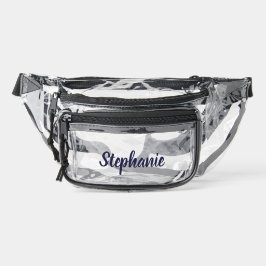 Personalized Custom Dark Blue Name Stadium  Clear Fanny Pack