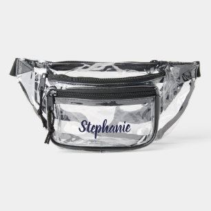 Personalized Custom Dark Blue Name Stadium Clear Fanny Pack