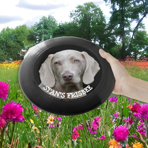 Personalized Custom Dog Photo  Name Frisbee Black