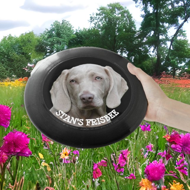 Personalized Custom Dog Photo & Name Frisbee Black (Creator Uploaded)