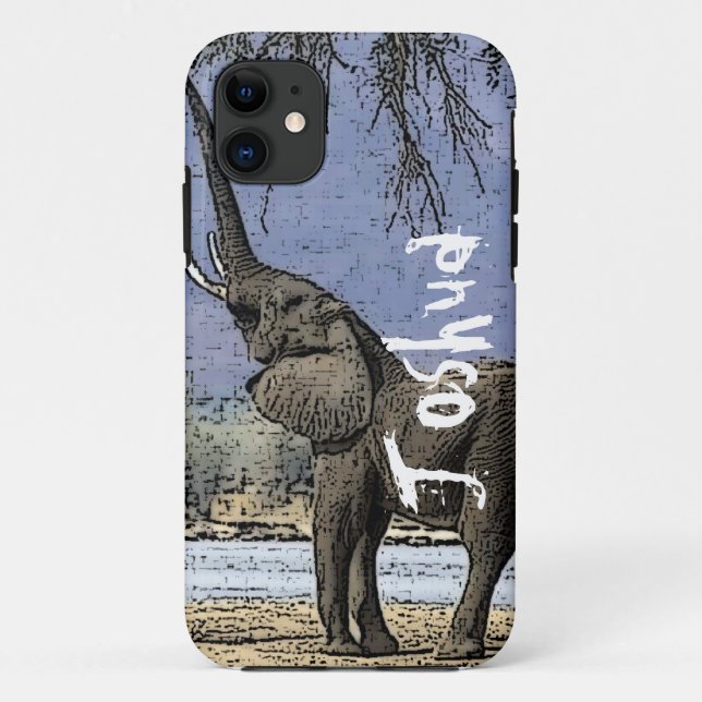 Personalized Custom Elephant phone case (Back)