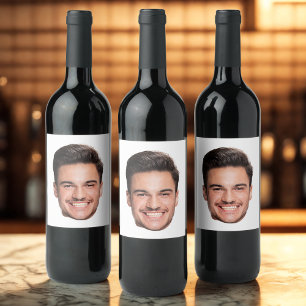Personalized Custom Face Wine Label