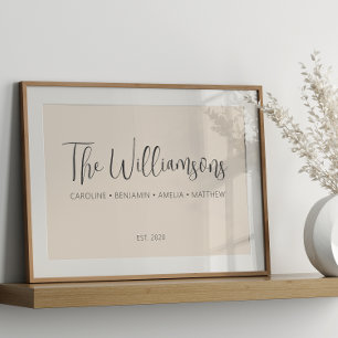 Personalized Custom Family First Last Names Sign