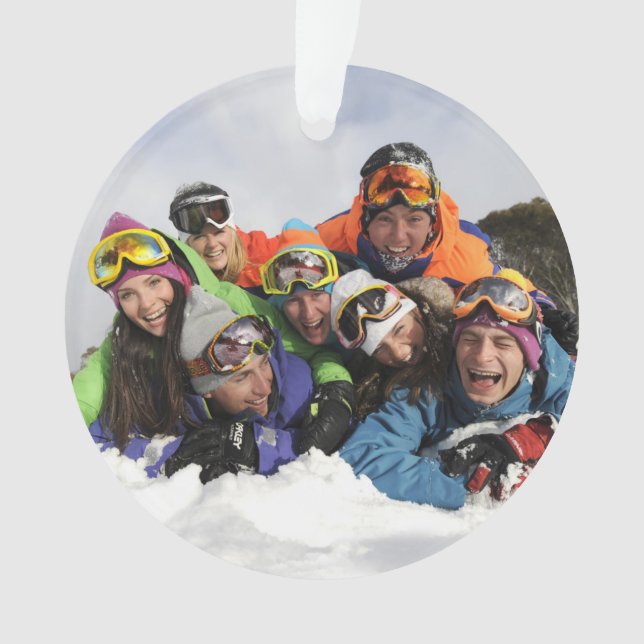 Personalized Custom FAMILY Holiday Photo Ornament (Front)