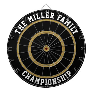 Personalized Custom Family Name Gold Dart Board