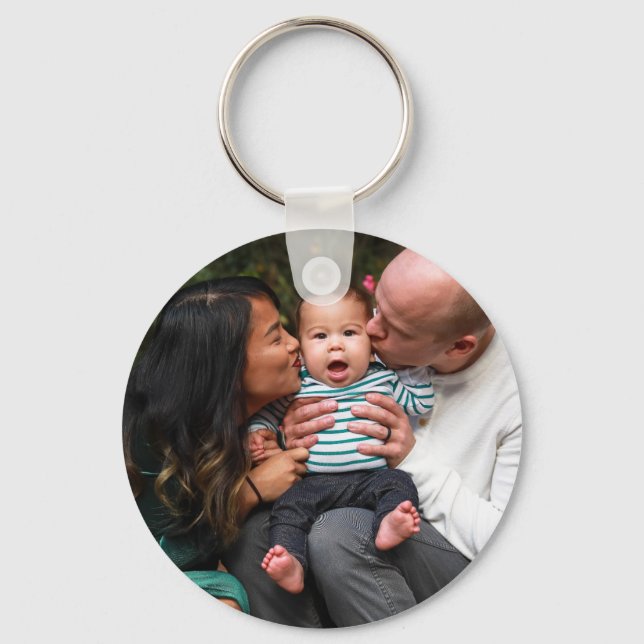 Personalized Custom Family Photo  Keychain (Front)