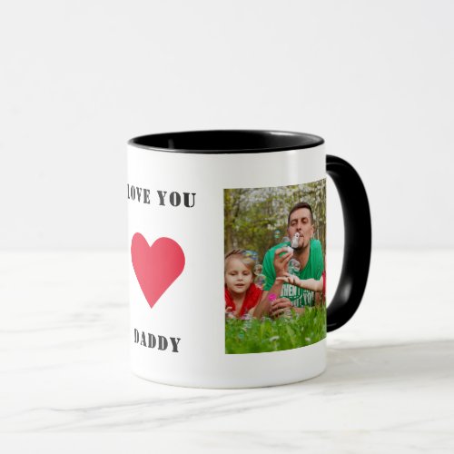 Personalized Custom Family Photo Love You Daddy Mug