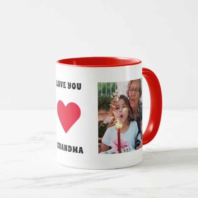 Personalized Custom Family Photo Love You Grandma Mug (Front Right)