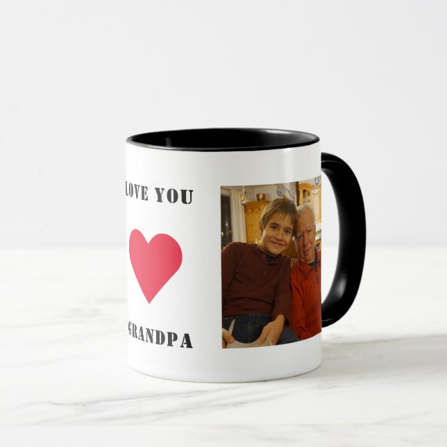 Personalized Custom Family Photo Love You Grandpa Mug (Front Right)