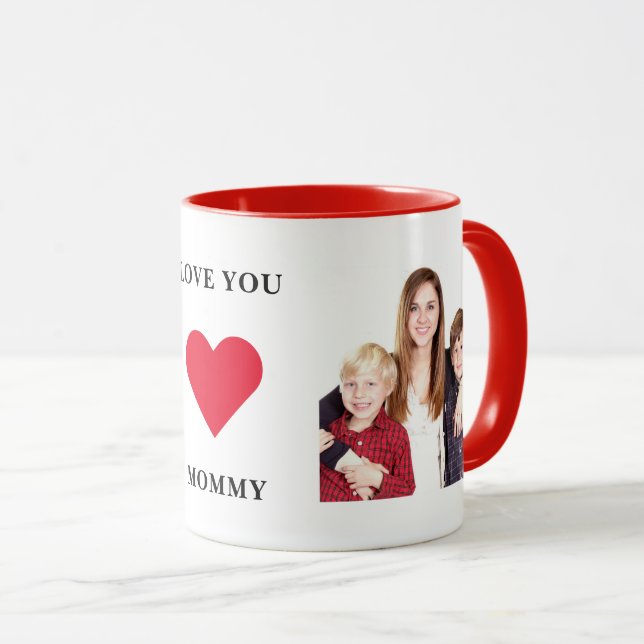 Personalized Custom Family Photo Love You Mommy Mug (Front Right)