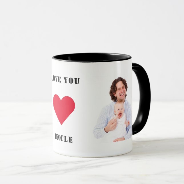Personalized Custom Family Photo Love You Uncle Mug (Front Right)