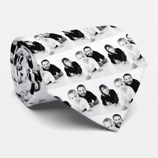 Personalized Custom Family Photo Neck Tie (Rolled)