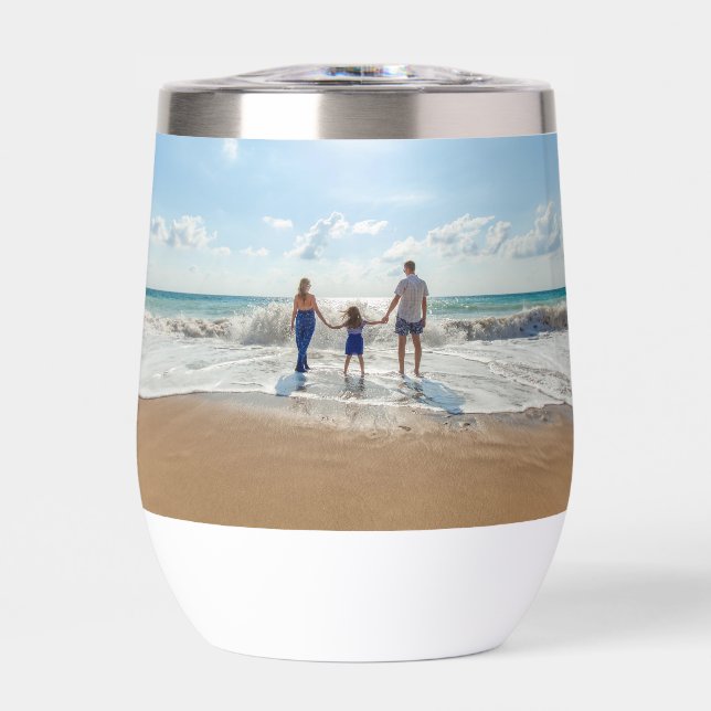 Personalized Custom Family Photo Thermal Wine Tumbler (Front)