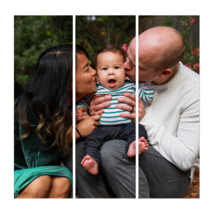 Personalized Custom Family Photo  Triptych