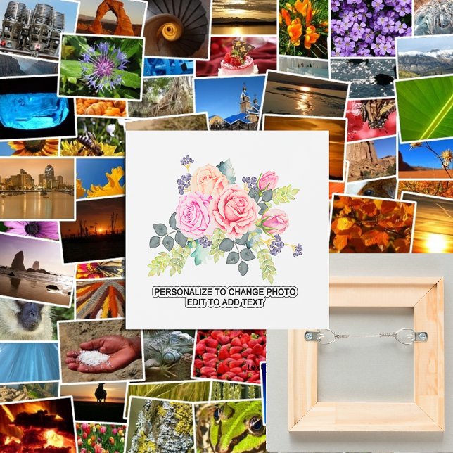 Personalized Custom Floral Artwork Photo Add Text Metal Print (Personalized Custom Floral Artwork Photo Add Text Metal Print)