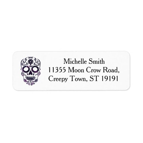 Personalized Custom Floral Sugar Skull Halloween L Label