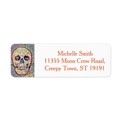 Personalized Custom Floral Sugar Skull Halloween L Label