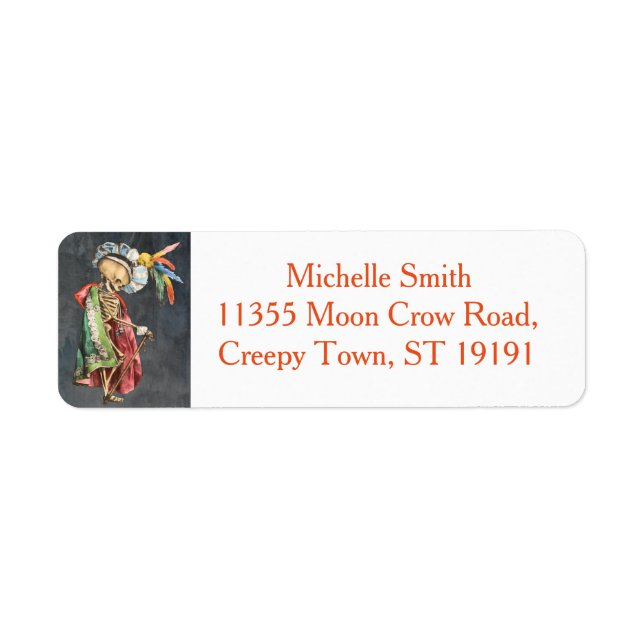 Personalized Custom Floral Sugar Skull Halloween L Label (Front)