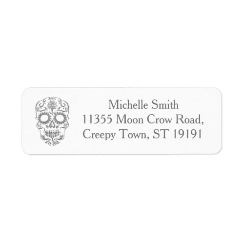 Personalized Custom Floral Sugar Skull Halloween L Label