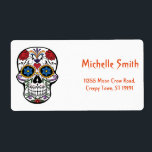 Personalized Custom Floral Sugar Skull Halloween Label<br><div class="desc">These is spooky,  creepy Halloween address label. This label background Sugar Skull. The orange text is customizable in this easy template. This is the unique address labels to use on your invitations,  greeting cards,  etc. Personalize with your name and other text.</div>