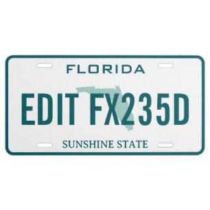 Personalized custom Florida License plate