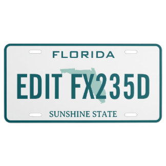 Personalized custom Florida License plate