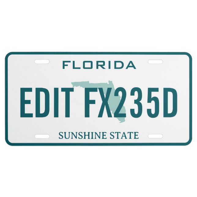 Personalized custom Florida License plate (Front)