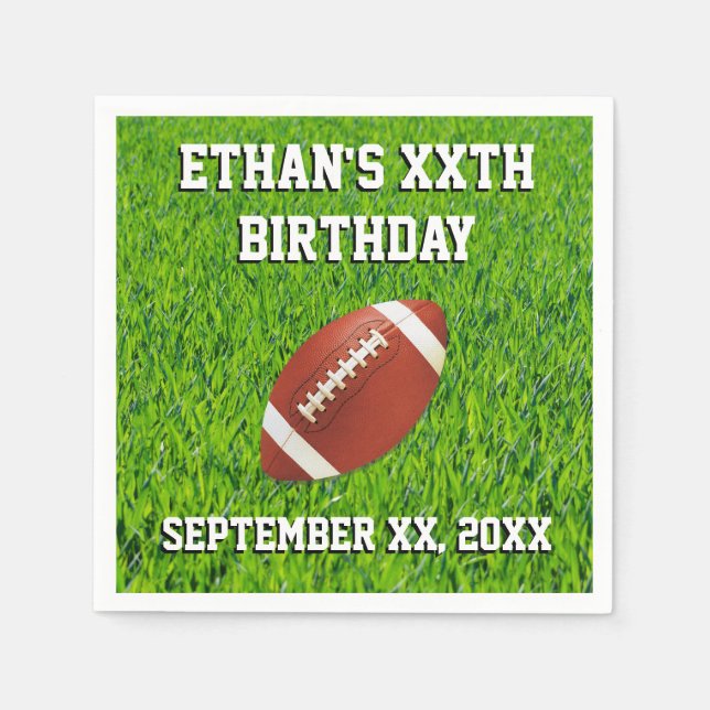 Personalized Custom Football Party Paper Napkins (Front)