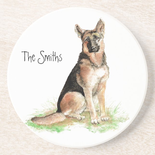 Personalized Custom German Shepherd Coaster (Front)