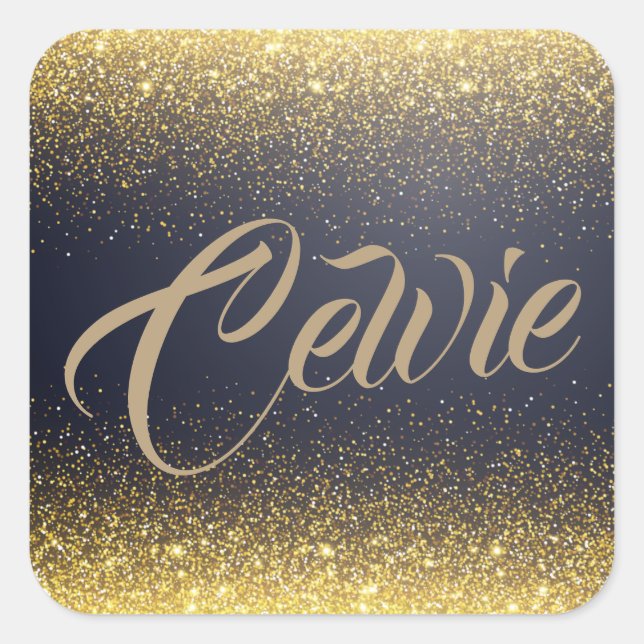 Personalized Custom Gold Glitter | Sticker Seal (Front)