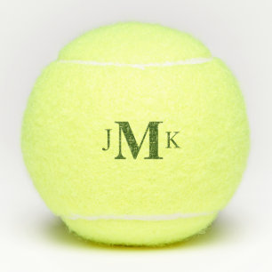 Personalized Custom Green Monogram  Tennis Balls