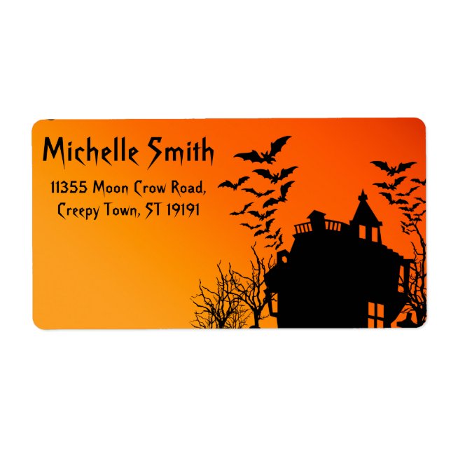 Personalized Custom Halloween Bats with House Label (Front)