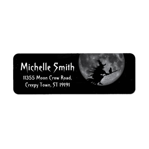 Personalized Custom Halloween Crow with Moon Label
