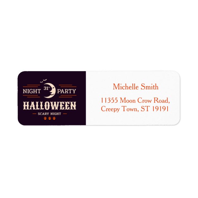 Personalized Custom Halloween Label (Front)