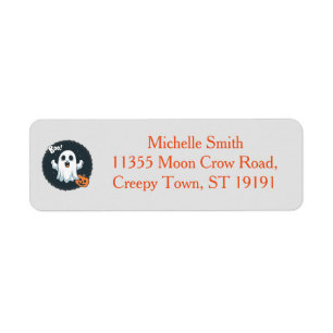 Personalized Custom Halloween Pumpkin Boo Ghost Label