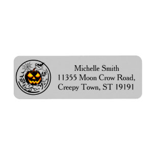 Personalized Custom Halloween Pumpkin spider Bat Label