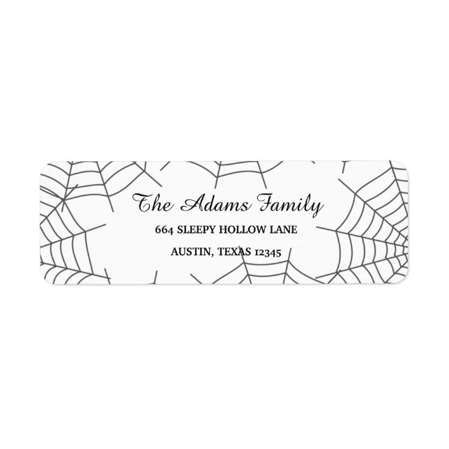Personalized Custom Halloween Spiderweb Label (Front)
