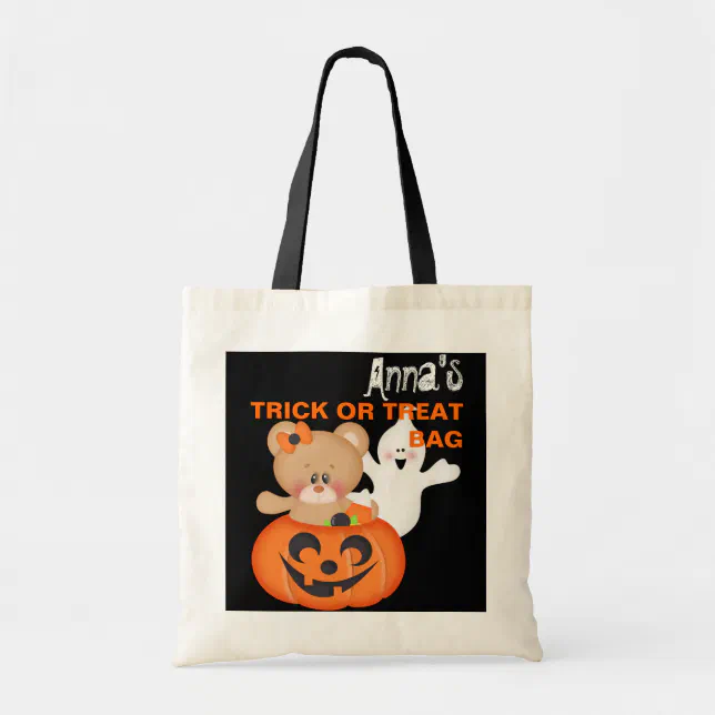 Personalized Custom Halloween Trick or Treat Bag | Zazzle