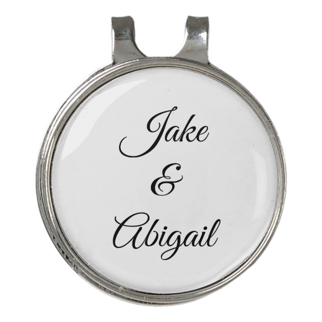 Personalized Custom Handwriting Couple Names Golf Hat Clip (Front)