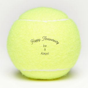 Personalized Custom Happy Anniversary Script Tenni Tennis Balls