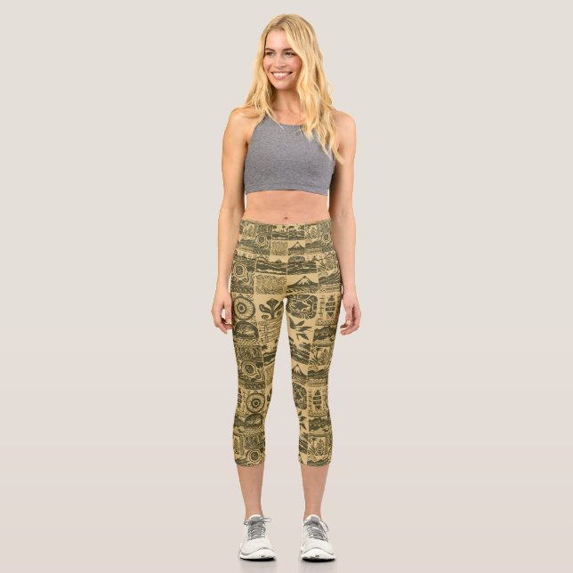 Personalized Custom High Waisted Yoga Capris (Front)