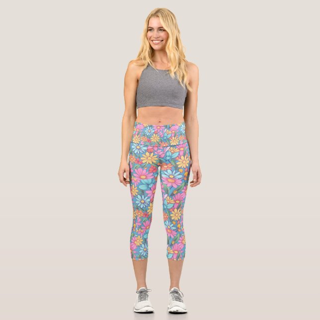 Personalized Custom High Waisted Yoga Capris (Front)