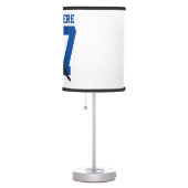 Personalized Custom Hockey Player Name Number Blue Table Lamp (Right)