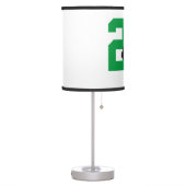 Personalized Custom Hockey Player Number Green Table Lamp (Left)