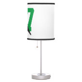 Personalized Custom Hockey Player Number Green Table Lamp (Right)