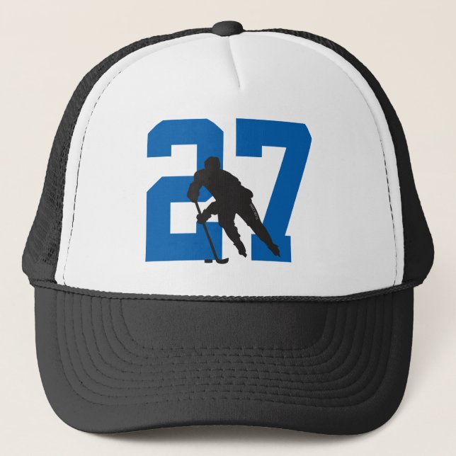Personalized Custom Hockey Player Number Trucker Hat (Front)