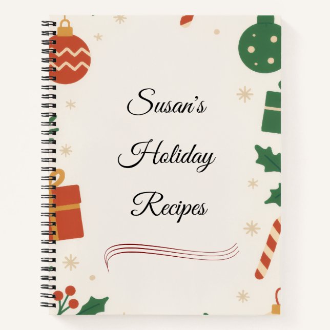 Personalized Custom Holiday Recipe Book Gift (Front)