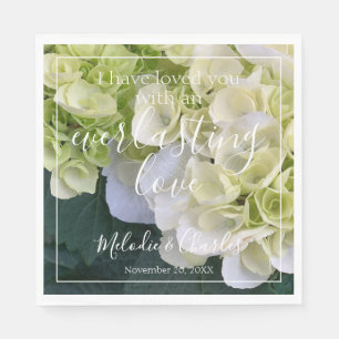 Personalized Custom Hydrangea White Elegant Love Napkins